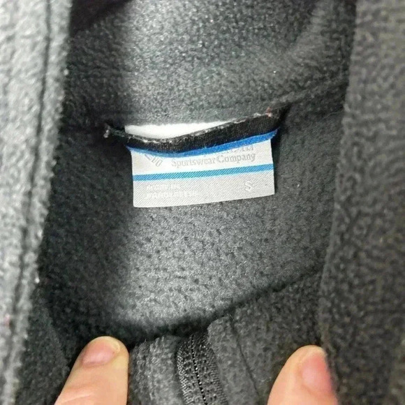 Columbia Fleece Vest Men's S Full Zip Charcoal Black Sleeveless Jacket Layer - Picture 4 of 5